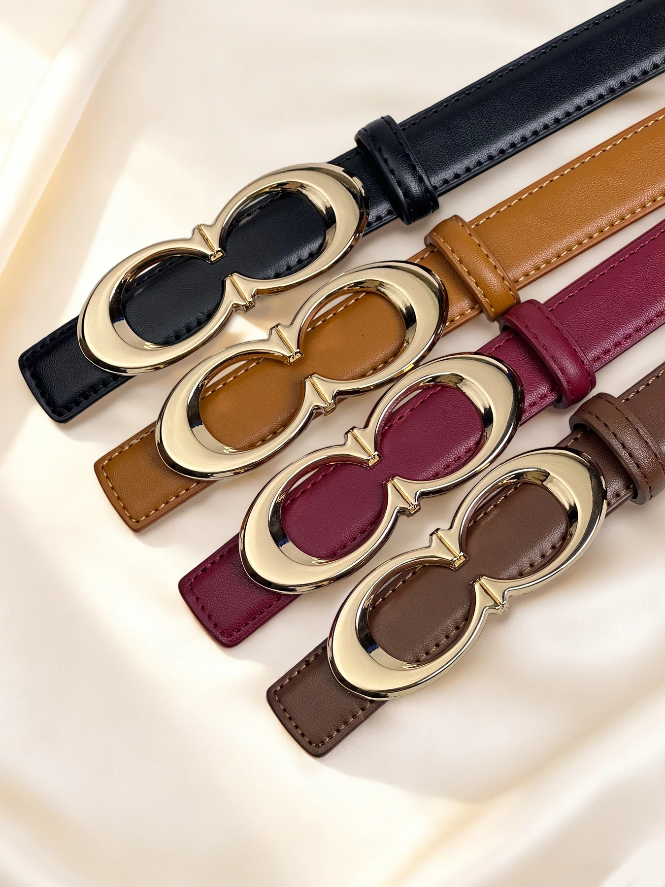 Sabuk Mewah Elegan untuk Wanita Aksesori Fashion Berkualitas Tinggi untuk Dipadukan dengan Celana Jeans dan Gaun