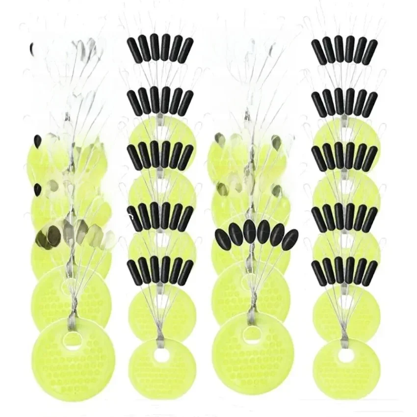 Flotteur de pêche en caoutchouc pour carpe de mer, bouchon narnoir, 60 pièces/10 groupes