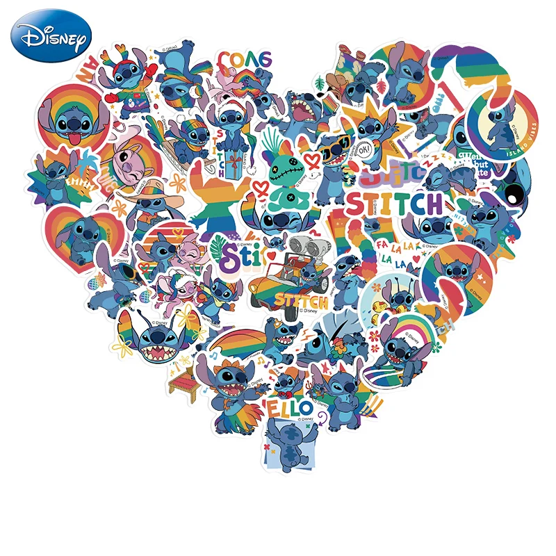 50PCS Disney Stitch Vinyl Waterproof Stickers Toys For Water Bottles Laptop Bumper Notebook Computer Phone Hard Hat Car Decals