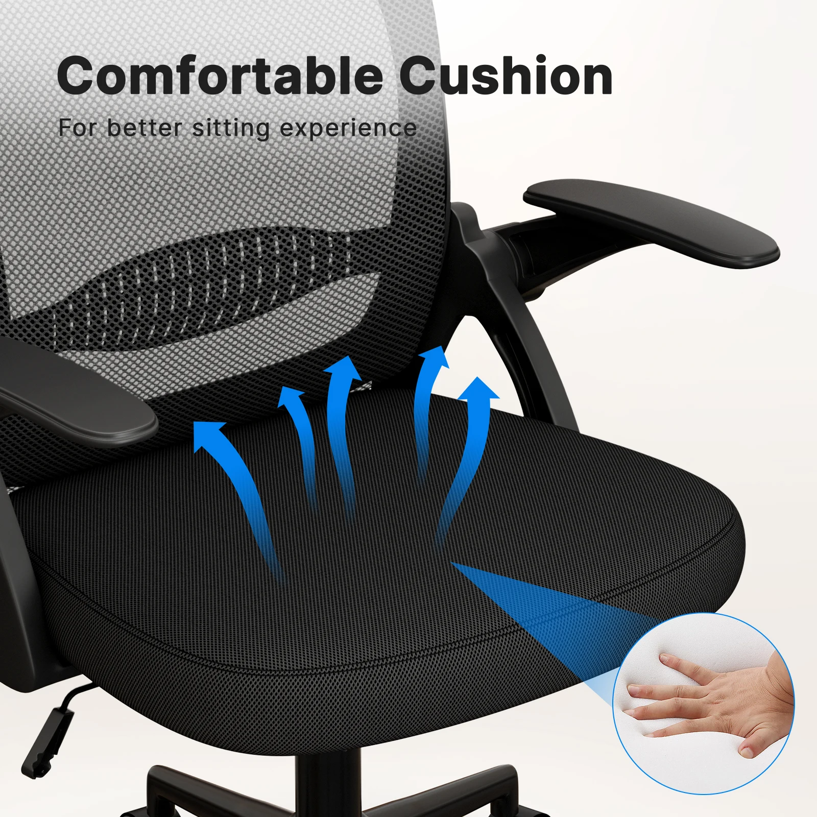 Naspaluro Home Office Stoel Ergonomisch Bureaustoel Draaibare Gaming Stoelen Mid-Back Mesh Stoel Met Lendensteun Voor Thuiskantoor