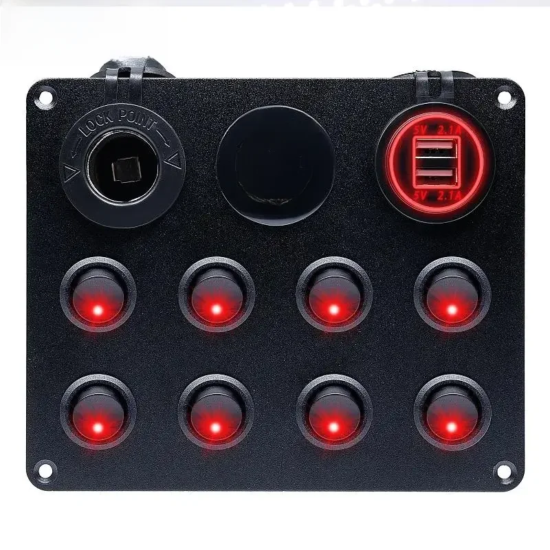 5 gang 8 gang botão rocker interruptor de alternância painel controle usb para carro caminhão barco