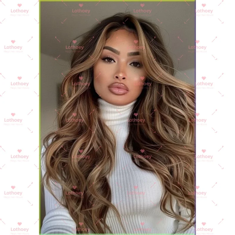 Parrucca per capelli con parte centrale a onda lunga Uso quotidiano Parrucca per capelli umani con calore naturale per le donne COSPLAY PARTY Parrucca sexy con base in seta