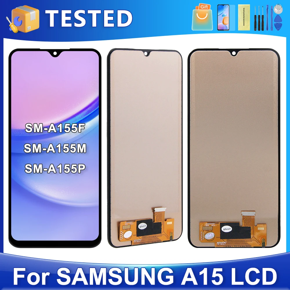 

6,5 ''A15 для Samsung протестировано A155 A155F A156 A156B ЖК-дисплей с цифровым преобразователем сенсорного экрана в сборе