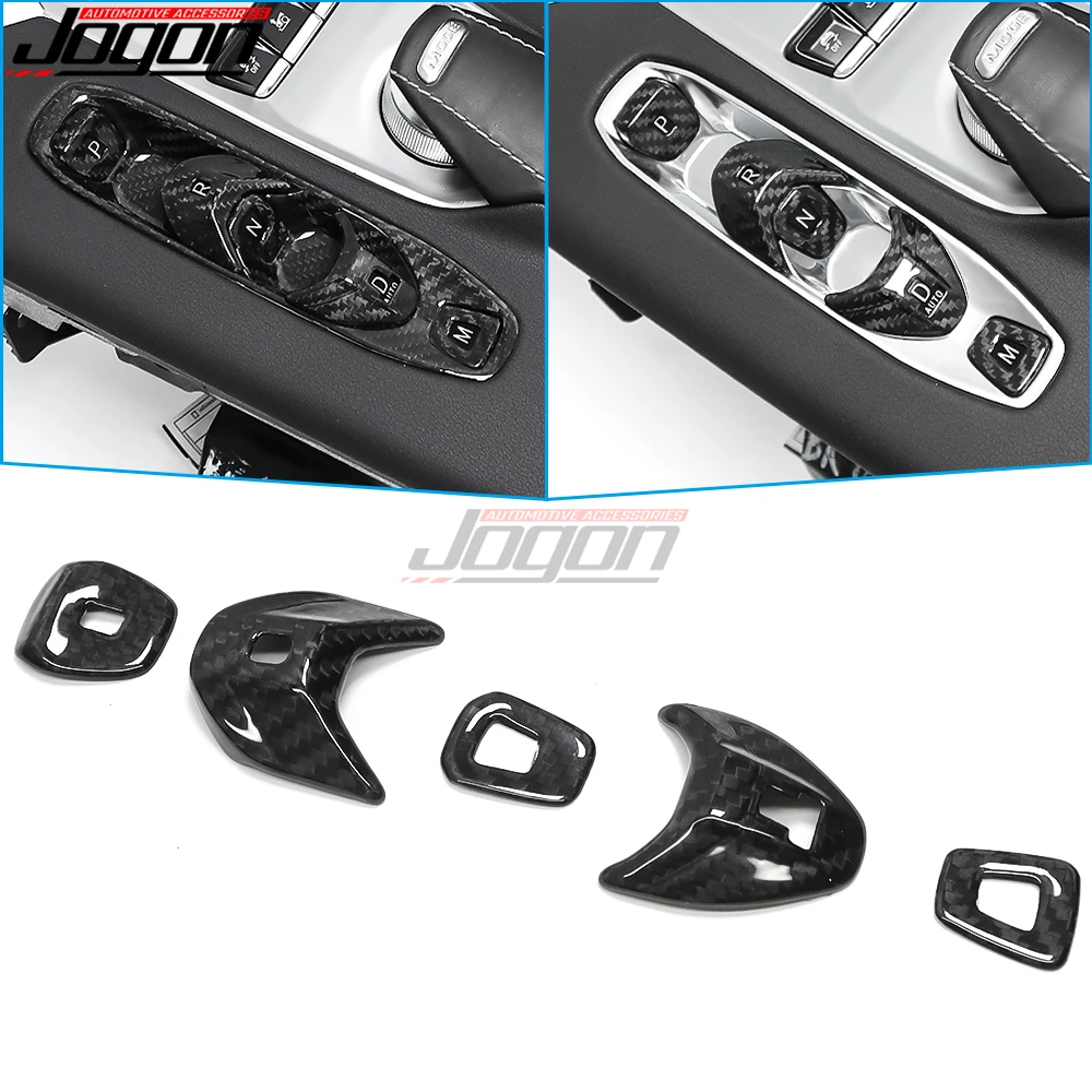 

For Corvette C8 Z51 Z06 Z07 2020-2024 Real Carbon Fiber Interior Car Central Transmission Control Gear Button Frame Cover Trim