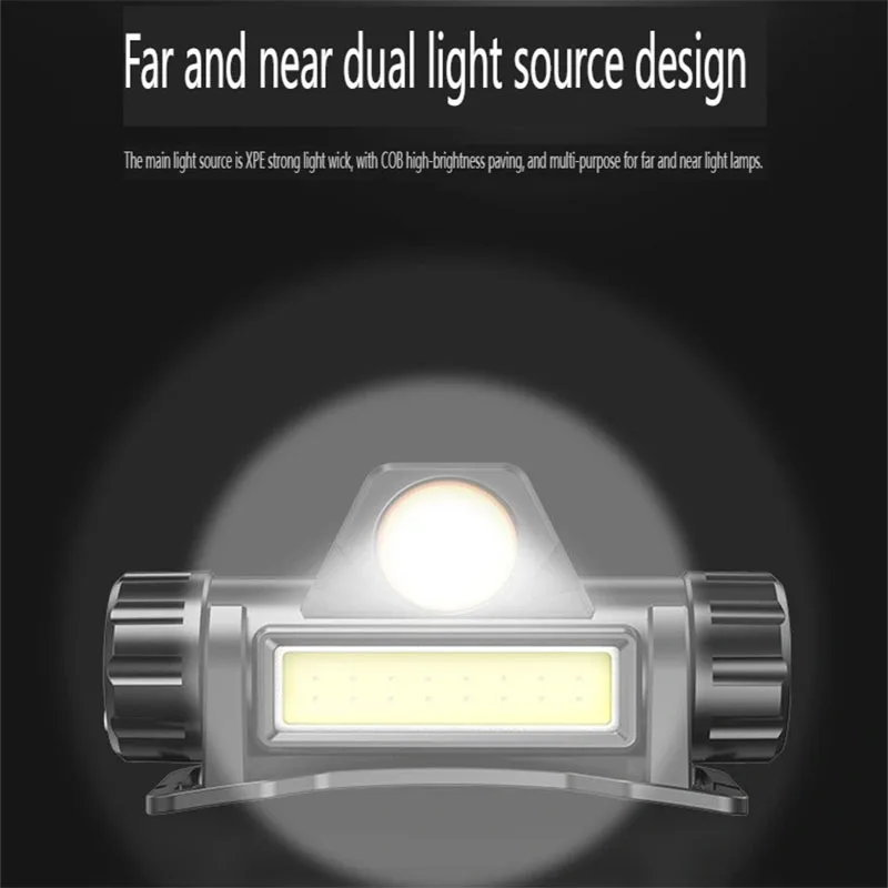 충전식 COB LED 헤드램프, 배터리 내장, 강력한 자기 방수 헤드 토치, 야외 낚시 하이킹용, 1-4 개
