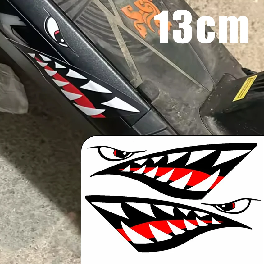 JDM Shark Mouth Teeth Car Sticker Cartoon Funny Waterproof Sunshade Vinyl Decal for Motorcycle Car Exterior Styling Accessories