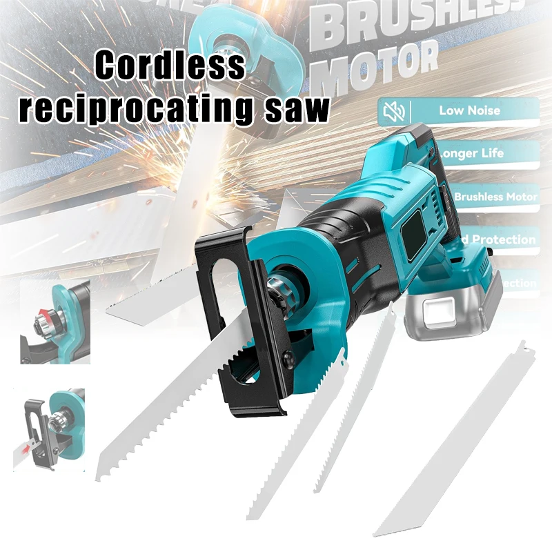 3200spm Brushless recipropating Saw Wireless Chainsaw Cut Wood baking products With Sawblade For Makita 18V Battery