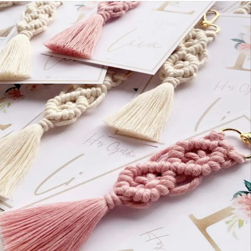 Macrame keychain 50 PCs Can Be Customized Birthday Wedding Promise Engagement Wedding And All Kinds Of Special Occasions With You