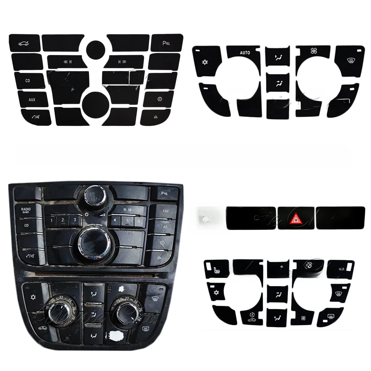 Do Opel Astra J Przycisk Naklejka Klimatyzacja Panel Radio Naprawa Do Vauxhall Astra J GTC Akcesoria Samochodowe Renowacja Meriva B Przełącznik — 2
