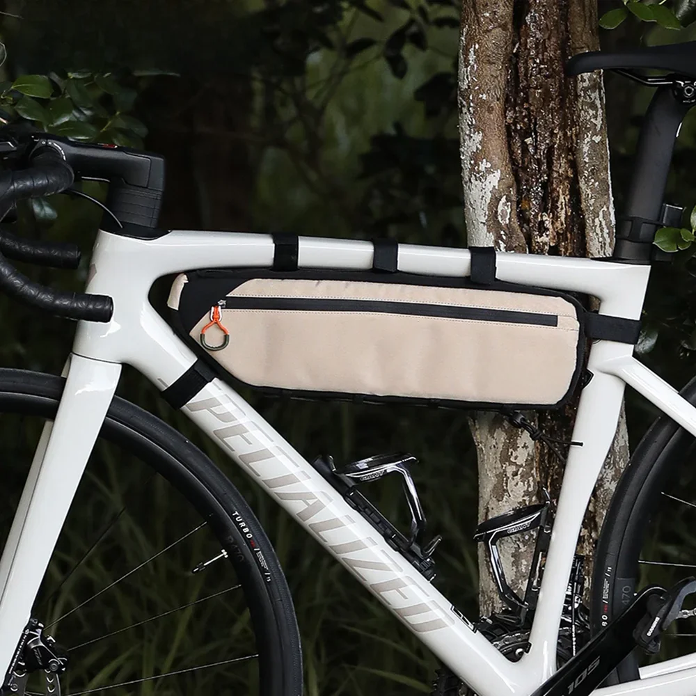 AliExpress Rhinowalk Bike Frame Bag 2.1L/2.7L Waterproof Bicycle Under Tube Bag Triangle Bag Double Sided SBS Zipper Bottom binding system