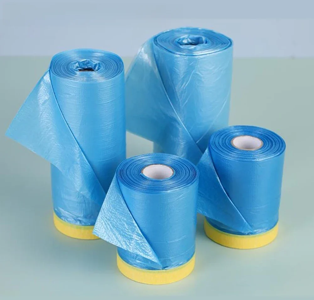 Filme de mascaramento pré-enrolado, folha de plástico, fita washi automotiva, sem resíduos,