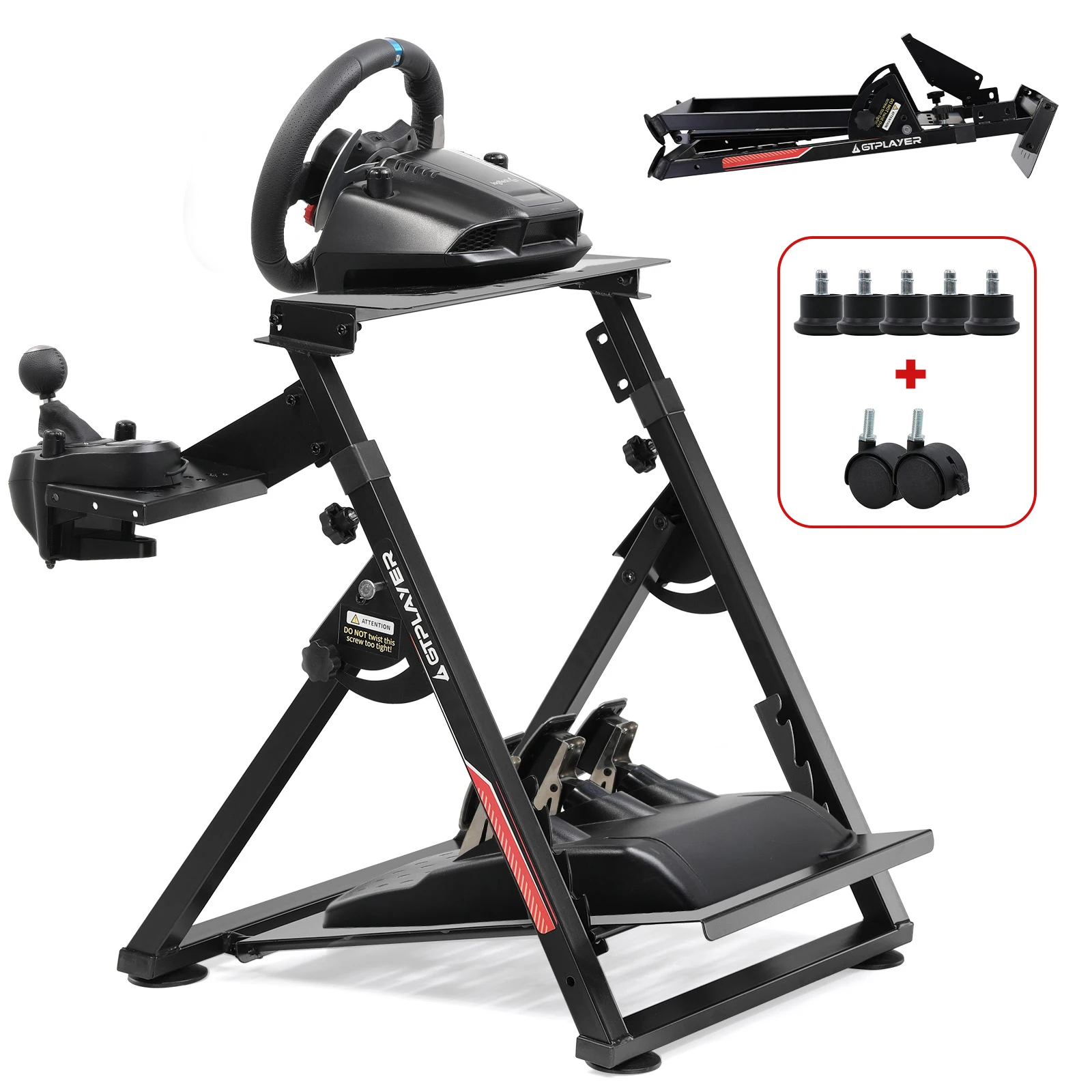 GTPLAYER Stuurwielstandaard voor stuurwiel Gaming stuurwielstandaard Racestuurwielstandaard met V1 V2 versnellingspookhouder Kantelbaar frame PS4 Xbox PC