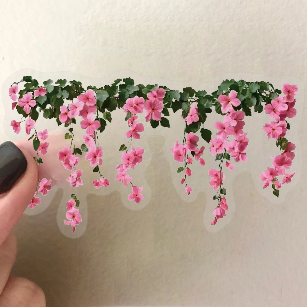 50 stücke Blume Pflanze Aufkleber Hand Zelt DIY Stick Etiketten Scrapbooking Material Journal Liefert Transparente Blume PET Aufkleber – Detail 13