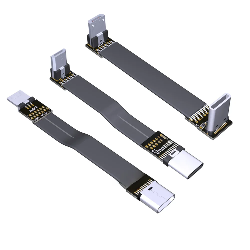 FPV Micro USB 2.0 type-c adaptateur 90 degrés 3cm-300cm, câble plat FPC pour la photographie aérienne Multicopter