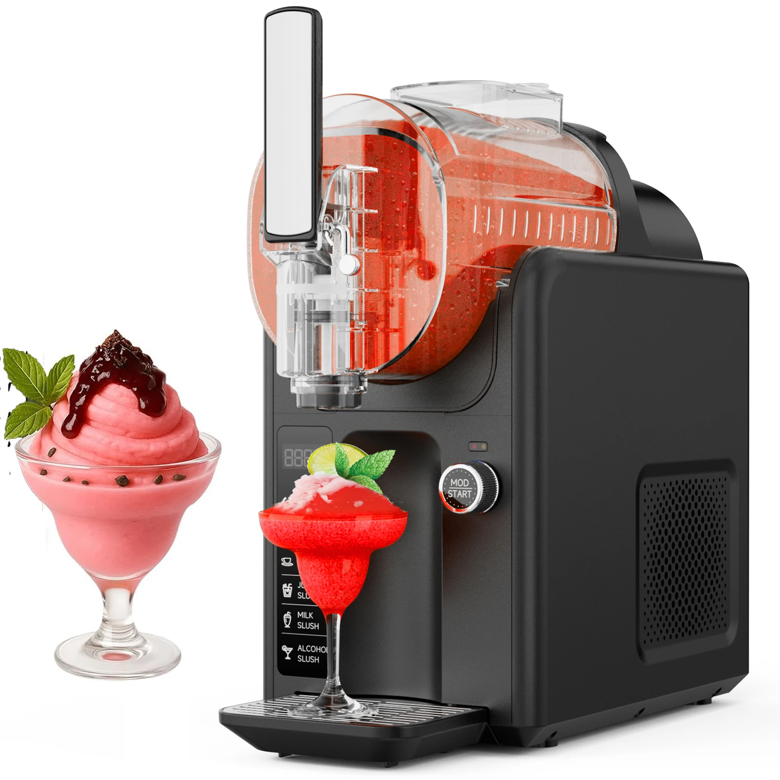 Slush-Ease MAX 85oz Slushie Machine, 68oz Liquid Capacity Frozen Drink Maker & Slushy Machine with 5 Presets and LED Display, Perfect for Frozen Margaritas, Frappes, Smoothies