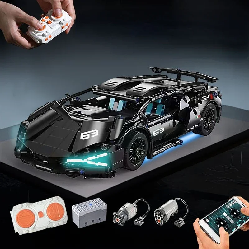 1280 PCS Technologie 1:14 Supercar bouwstenen Monteren baksteen auto speelgoed cadeaus voor jongens cadeaus voor kerstcadeaus - afbeelding 2