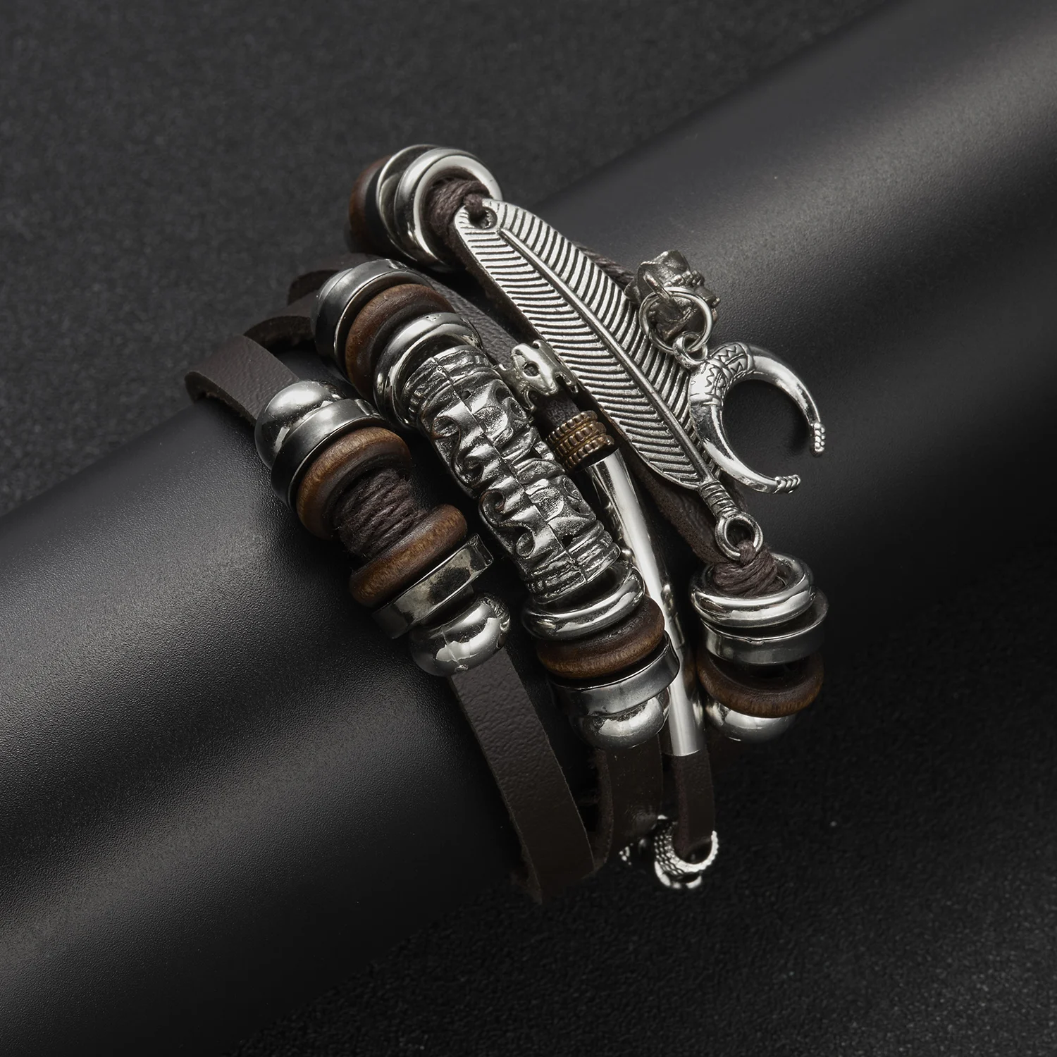 Bán Áo Lông Vũ Da Vòng Tay Pun - đánh giá và giá Men'S Accessories Jewelry Sale
