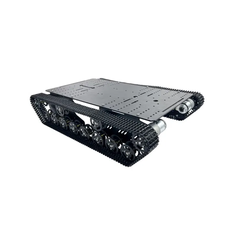 Thanksbuyer Srebrno-Czarny Podwozie Tankowe UNO R3 T800S dla Początkujących, Inteligentne Podwozie Robota bez Zestawu Sterowania Elektronicznego