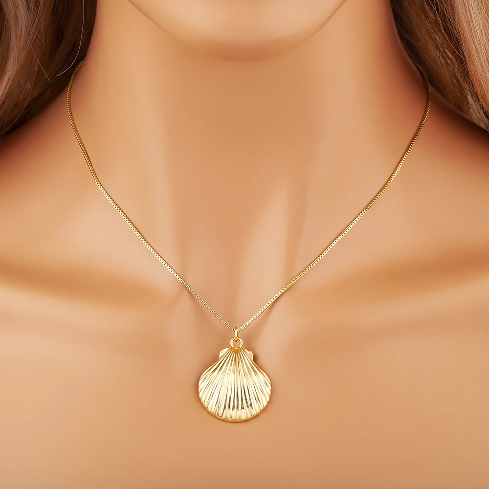 Nidin Hot Sale Popular Shell/Snail Shape Charm Pendant Necklace For Women Men Fashionable Chain Choker Jewelry Accessories Gifts