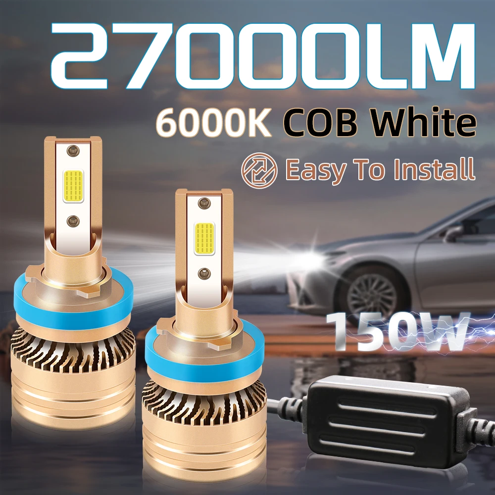 H7 H4 H11 Led Lamp 6000K 27000LM Led Lights H1 HB3 9005 HB4 9006 H8 H9 12V For Car Led Headlight Bulbs