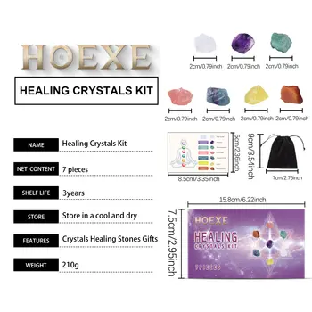 Hoexe 1組7脈輪珠子首飾套裝 天然石裝飾寶石收藏 靈性療癒 7脈輪水晶石 8 最佳銷售 脈輪珠 - №2