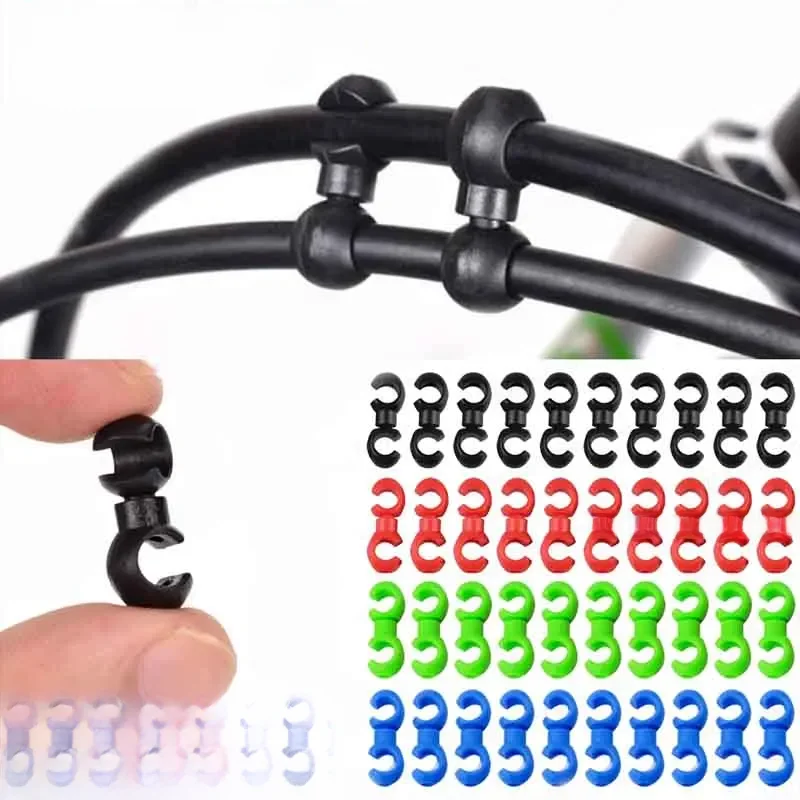AliExpress 10pcs/set Bike Cross Line Clips Mountain Road Bicycle Brake Gear Cable S Style Clips Cycling Replacement Parts