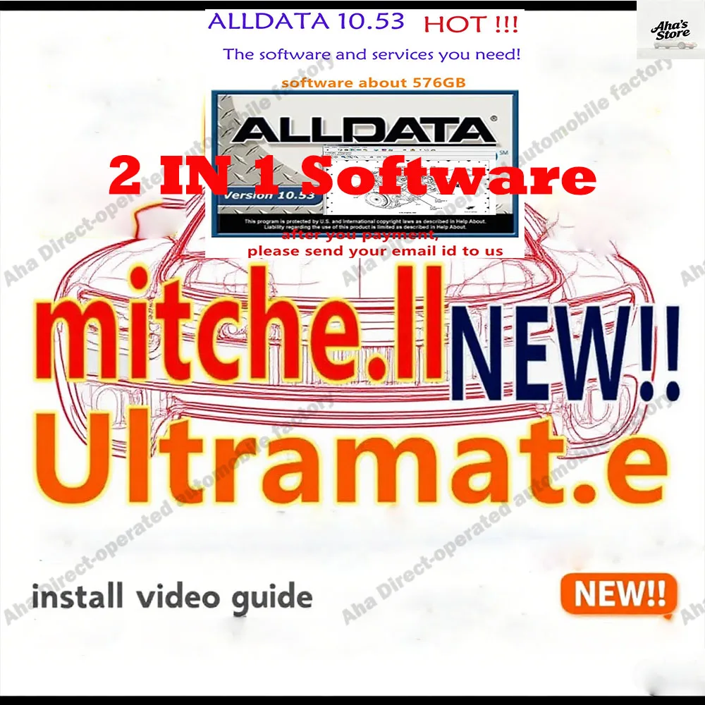

ALLDATA 10.53 Car accessories obd2 scanner with Wiring Diagrams + MITCHel ULTRAMATE 2023.07 COMPLETE ADVANCED ESTIMATING SYSTEM