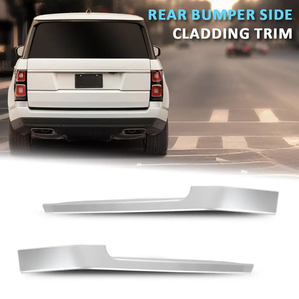 

2Pcs Car Rear Bumper Side Cladding Trim Left Right Side Fit for 2013-22 Land Rover Range Rover Abs Silver Strong Durable Sturdy