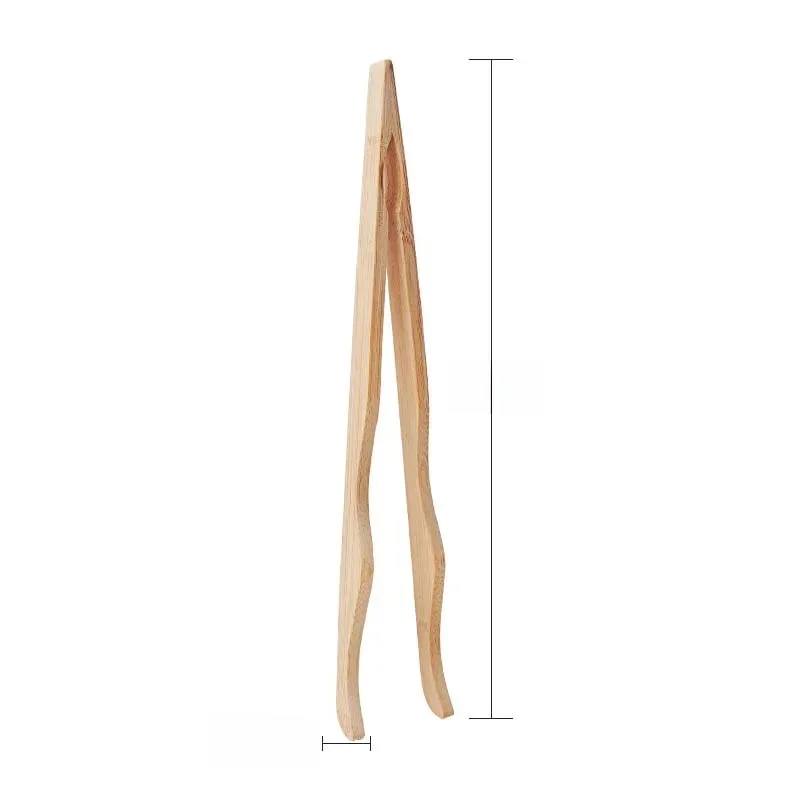 Pinces en bambou écologiques de 30cm, 1 pièce, pinces de service alimentaire réutilisables pour bonbons barbecue saucisses tournant bâton en bois naturel