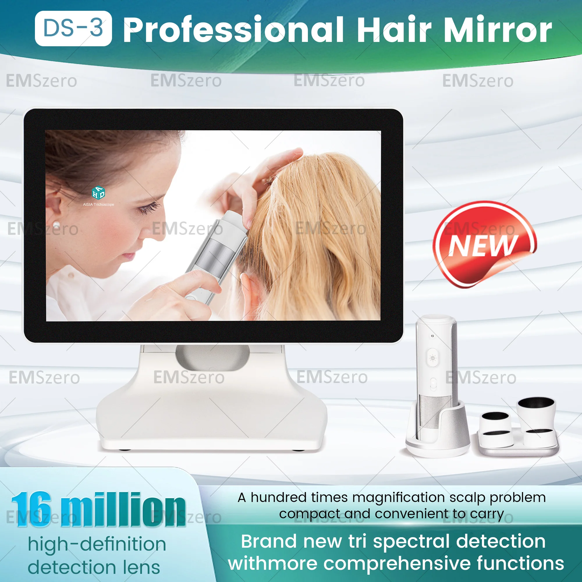 2025 HD Digital Skin Analyzer Professional Hair Scalp Camera Detector Hair Follicle Oil Moisture Test Device 15inch Skin Tester