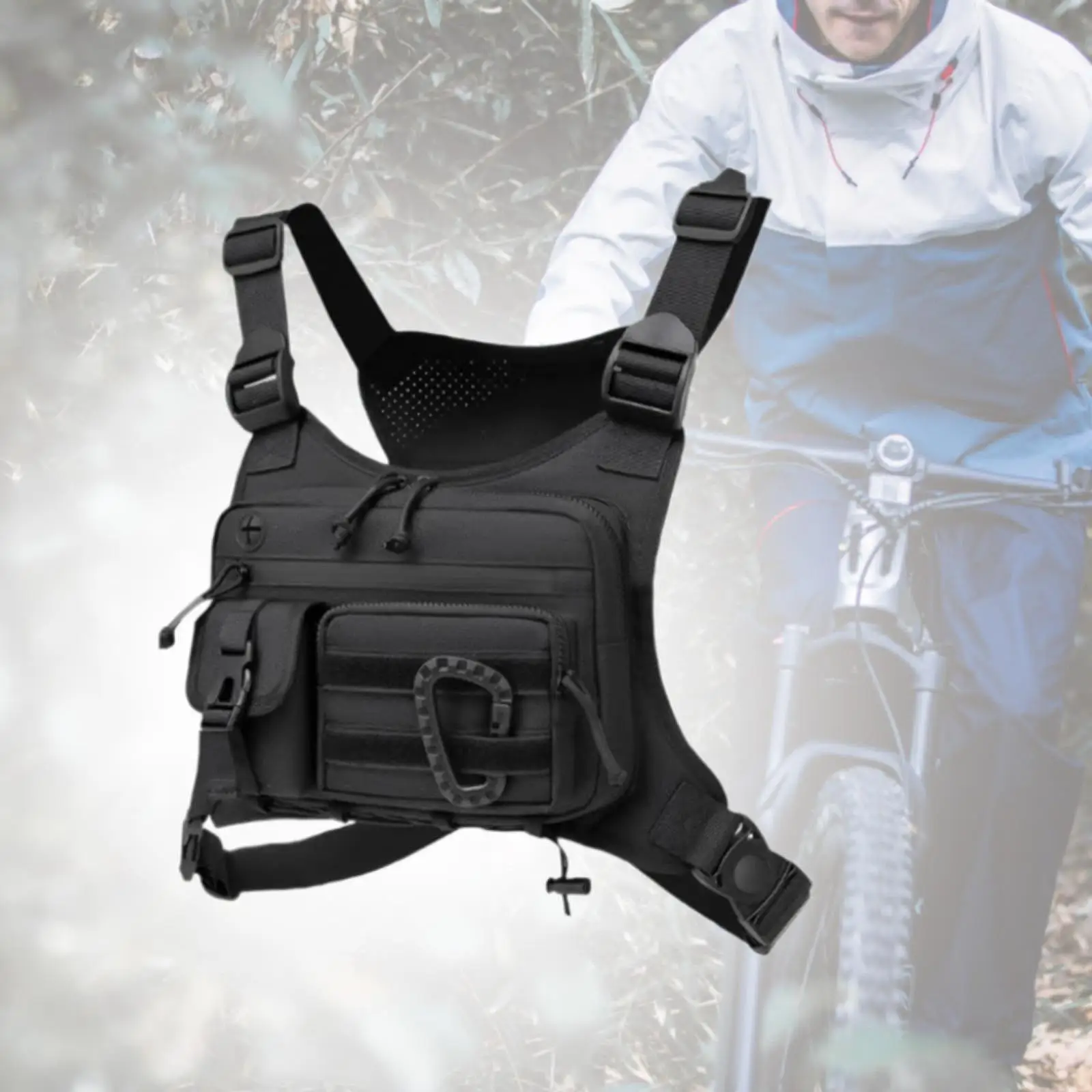 Men Women Chest Rig Bag Modern Fanny Pack Multifunctional Adjustable Strap Bag for Running Fishing Traveling Lightweight Outdoor