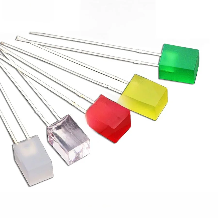 1000 szt. 5x5x7mm kwadratowe dioda LED białe czerwone zielone niebieskie żółte pomarańczowe 5x5x7mm prostokątne 2V 3V DIY światła PCB emitujące żarówkę — zdjęcie 2