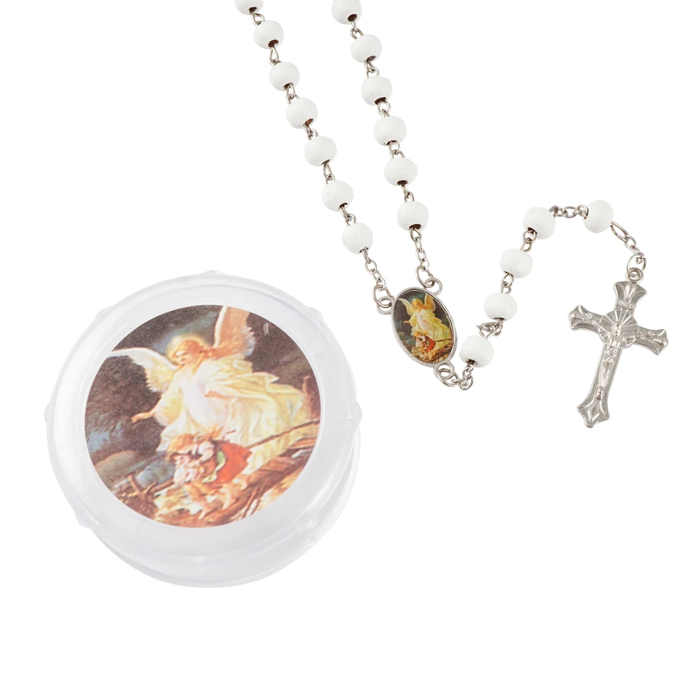 مسبحة خشبية معطرة بيضاء ، حفلة معمودية مبشرة الملاك الحارس ، التواصل ، 12 *