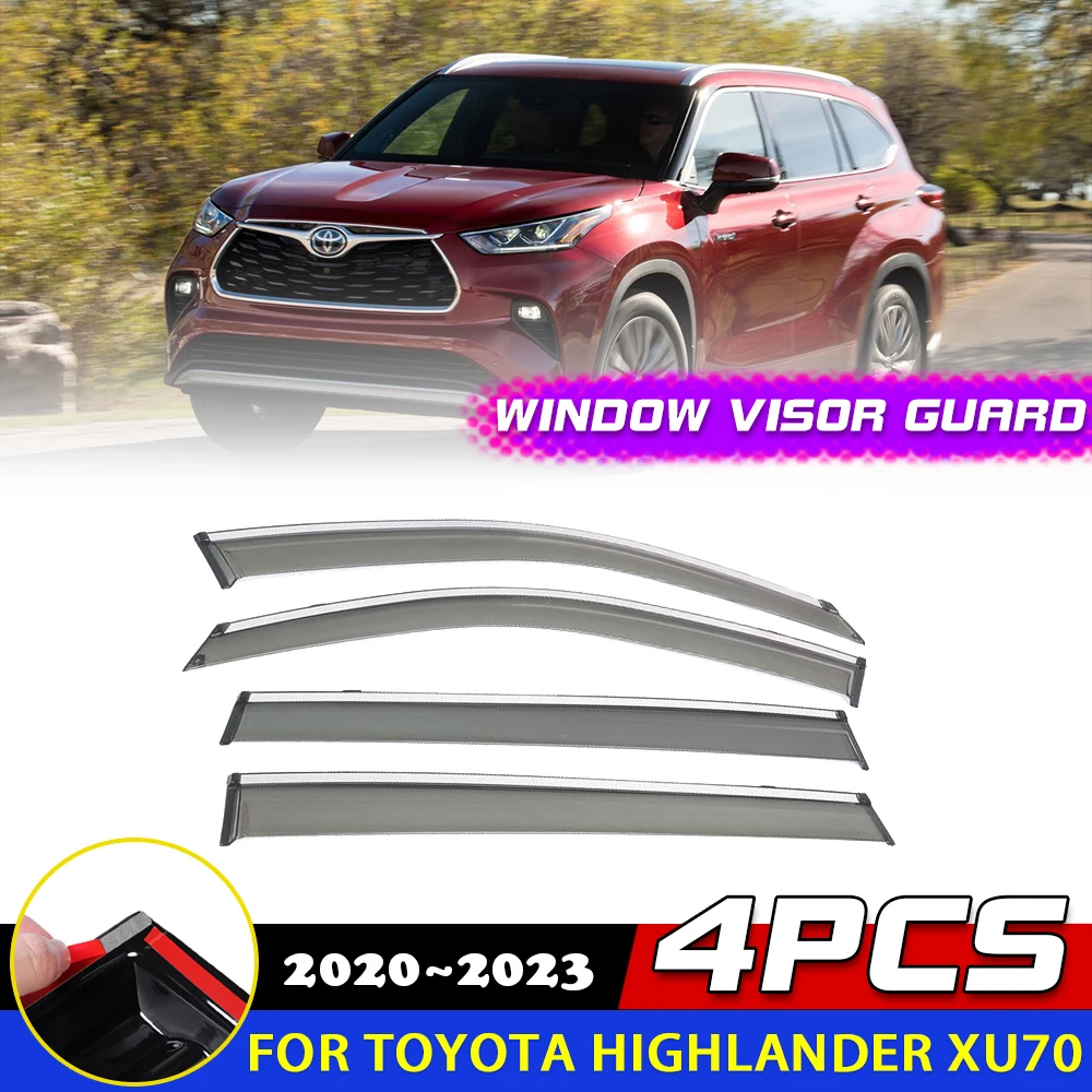 

Car Windows Visor for Toyota Highlander XU70 Kluger 2020~2023 Sun Rain Smoke Guard Cover Deflector Awnings Shelters Accessorie