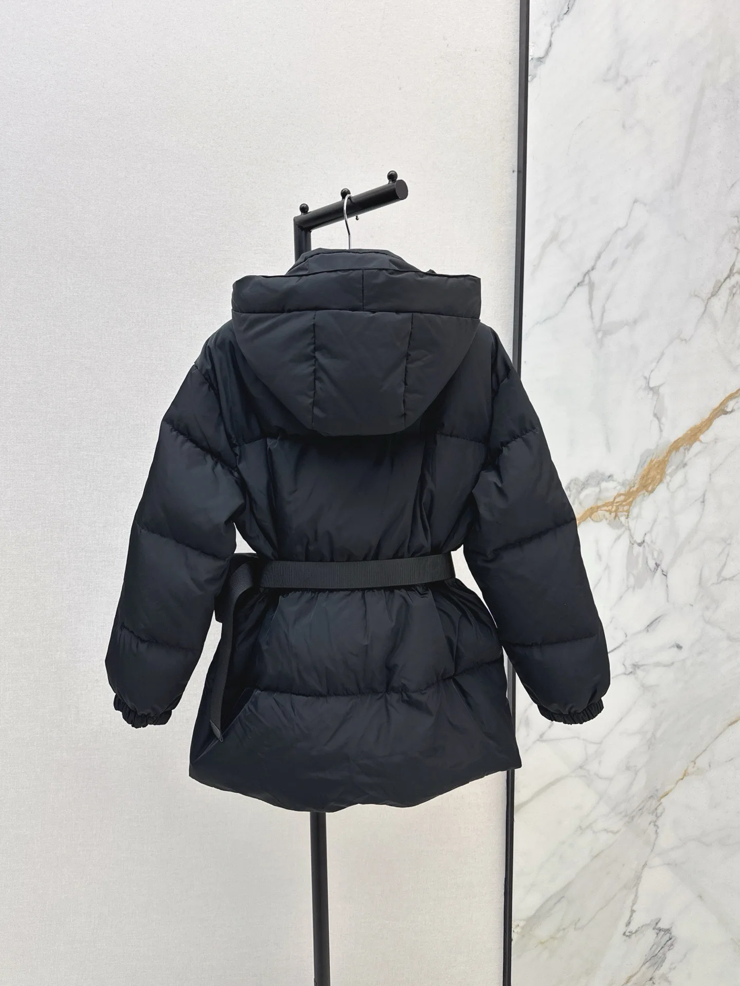 2026 Women Winter Hooded Belted Puffer Coat With Waist Bag ZX5712