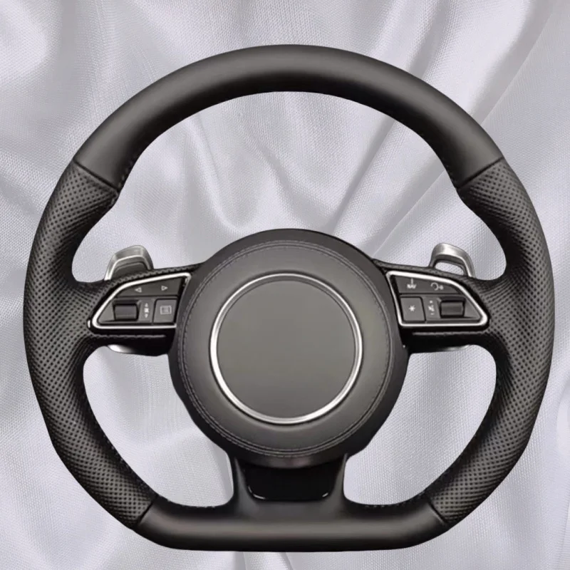 

For Audi A3 A4 A6L A5 A7 Q3 Q5 Q7 Modified S4 S5 S6 S7 Perforated Steering Wheel Flat Bottom Steering Wheel Motion Assembly