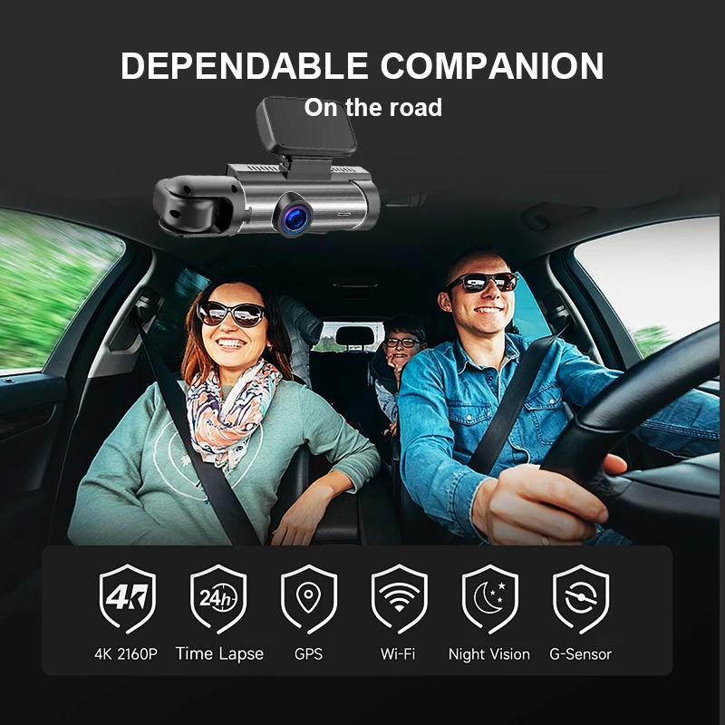 ZNLYRION Monitor Car Driving Recorder M8 Full HD 1080P Car Dashcam Front+Interior+Rear Camera 130° Wide Angle Night Vision G-Sensor Parking