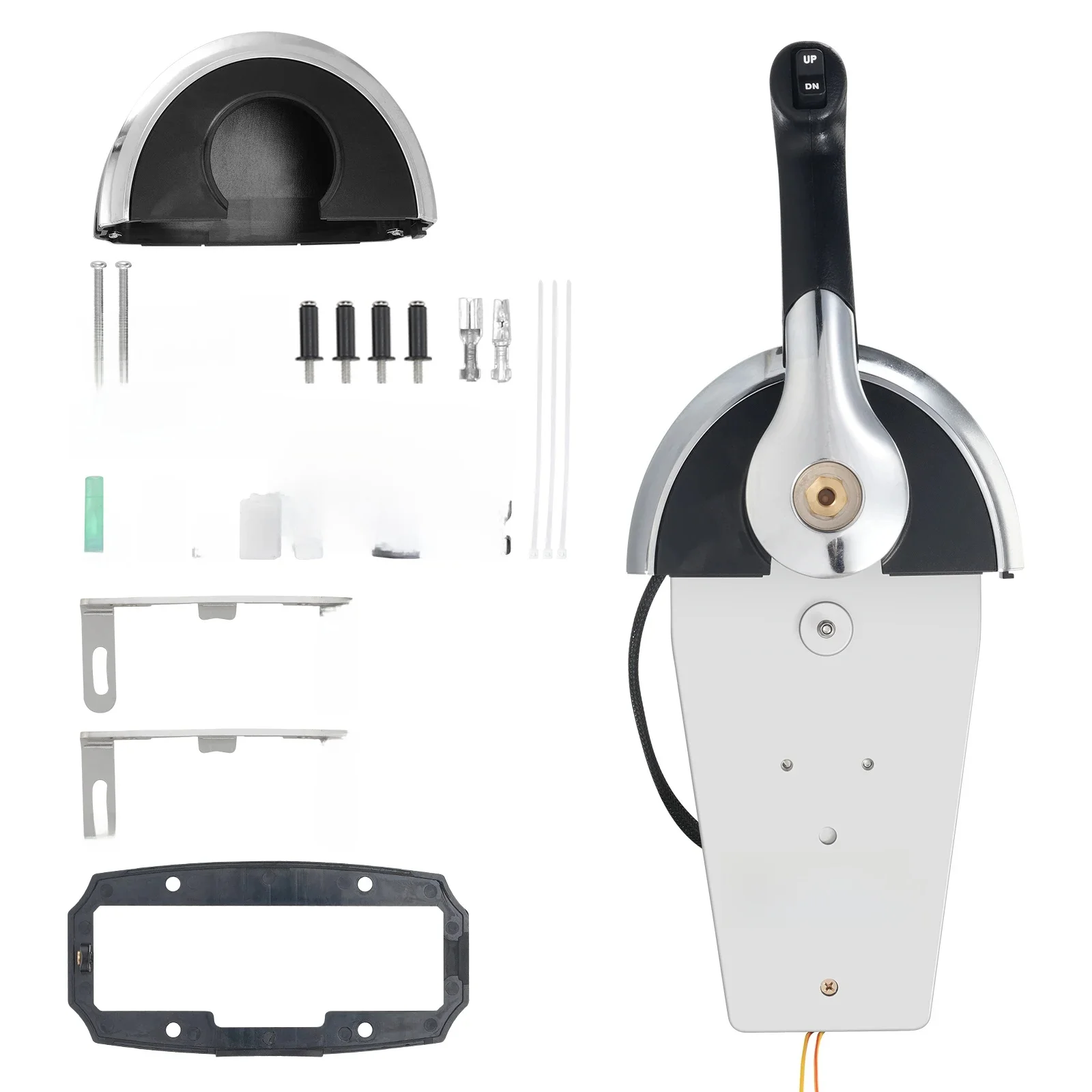 SucceBuy Gasklepbediening voor boten, 8M0059686 Aan de boven gemonteerde afstandsbediening voor Mercury PT 2-takt met Power Trim-schakelaar - afbeelding 2