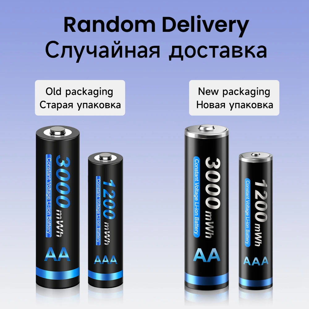 Заряжаемый аккумулятор CITYORK 1.5V AAA 1200 мВт / ч HR6 Литий - ионный аккумулятор с 8 - слойным жидкокристаллическим аккумулятором 1.5V AAA AA