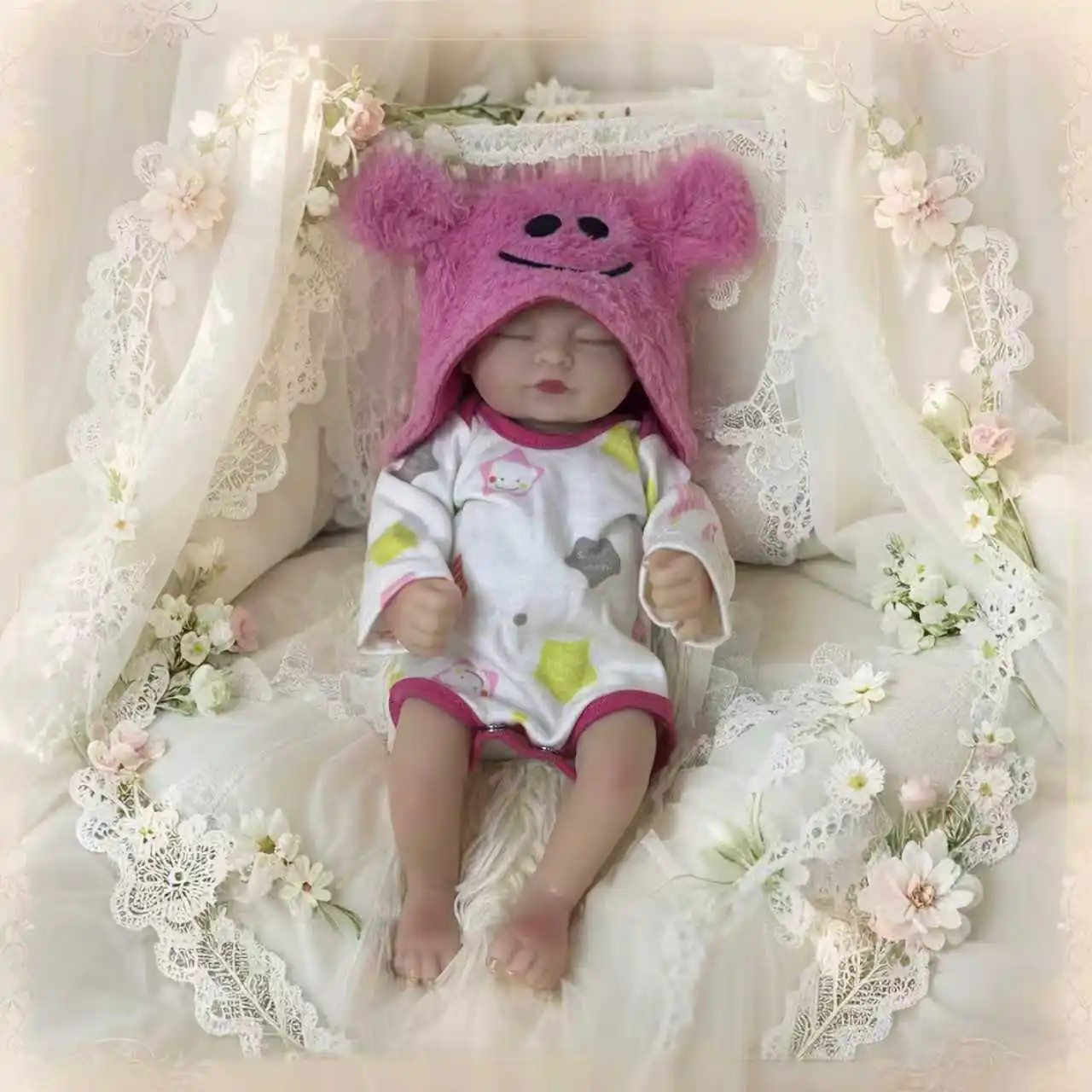 ตุ๊กตาเด็กทารกเหมือนจริงขนาด 10 นิ้ว ทำจากซิลิโคนทั้งตัว รูปเด็กผู้ชาย ตุ๊กตาเด็กทารกเหมือนจริงที่นอนหลับ ตุ๊กตาเด็กแรกเกิดเนื้อนุ่ม