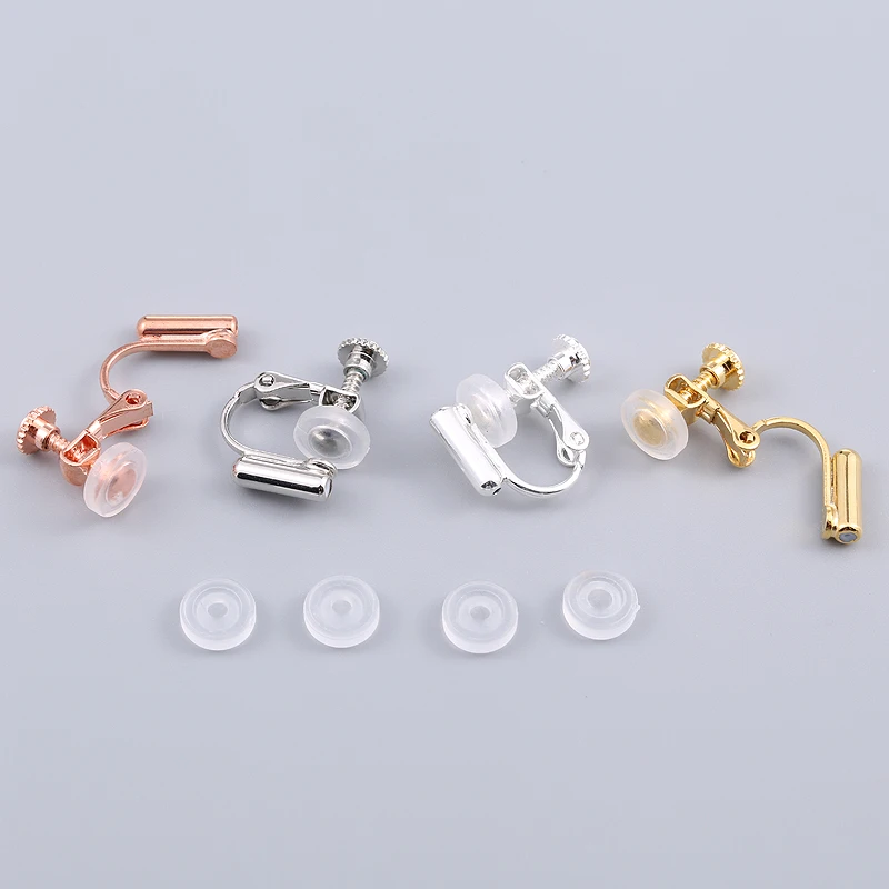 2/10 Pcs,Clip On Earrings For Women，Earring Findings For Diy Jewelry Making Accessories Materials，Ear Stud Conversion Ear Clip