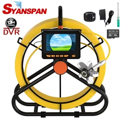 SYANSPAN  DVR 16GB Card 8500mAh Battery Capacity HD Pipeline Camera IP68 Industrial Drain Sewer Pipe Inspection Camera Endoscope