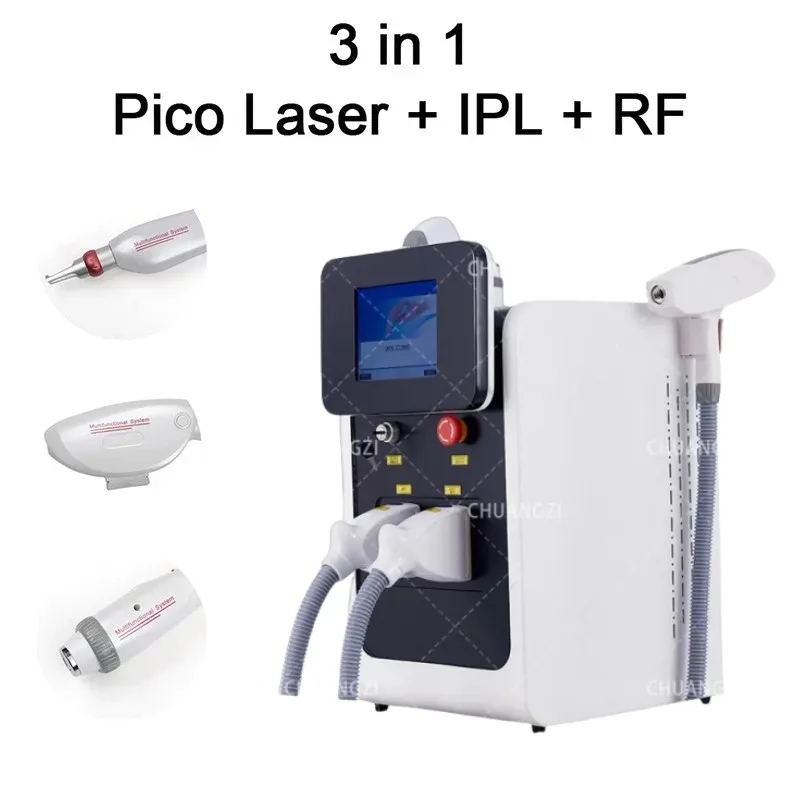 2025 NEW Trend 3 In 1 Portable Multifun ction Beauty Machine Laser Hair Tatoo Removal Machine IPL+RF+Nd Yag Laser Machine