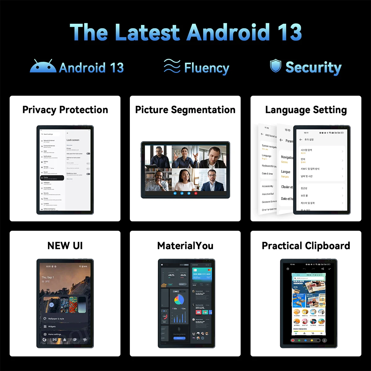 แท็บเล็ต OC101 ระบบปฏิบัติการ Android 13 ขนาด 10 นิ้ว Octa-Core แรม 8 (4+4) แรม 128GB (รองรับการเพิ่มความจุด้วยการ์ด TF สูงสุด 1TB) พร้อม WiFi 6 Bluetooth 5.0 กล้องคู่ และระบบชาร์จเร็ว
