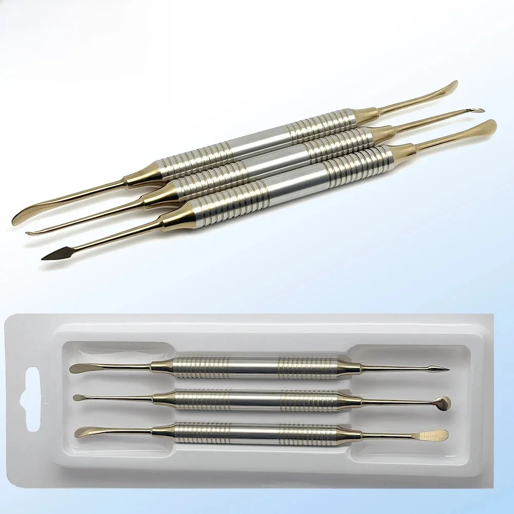 3 sztuk/zestaw implant dentystyczny Periosteal Elevator Separator Peristeel Splitter Tool materiał tytanowy narzędzia odblaskowe lub skręcające — zdjęcie 2