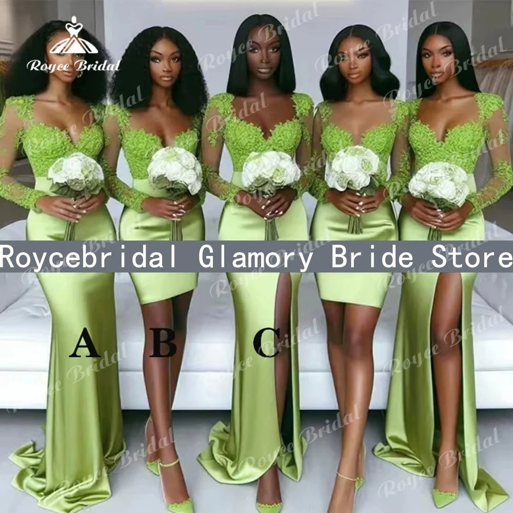 

Sexy Green Mermaid Bridesmaid Dresses for Wedding Party African Woman Customized wedding party dress bridesmaid dresses robes
