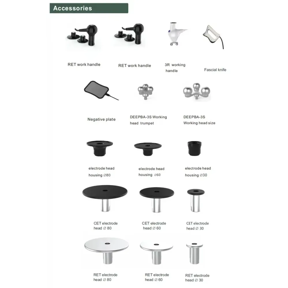 

Indiba Deepba 448 кГц + 20 кГц Cet Ret Tecar Therapy 3-полюсная спортивная физиотерапия для домашнего использования