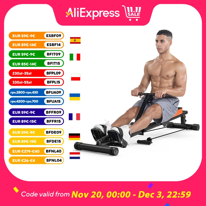 Rowing Machine Foldable for Home Use 12 Resistance Hydraulic Rowing Machine for Full Body Exercise Cardio Workout