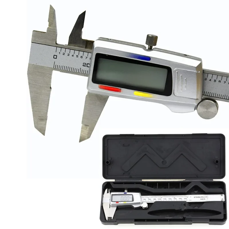 Instrumento de medição de aço inoxidável, paquímetro digital 6 "150mm, instrumento de medição,