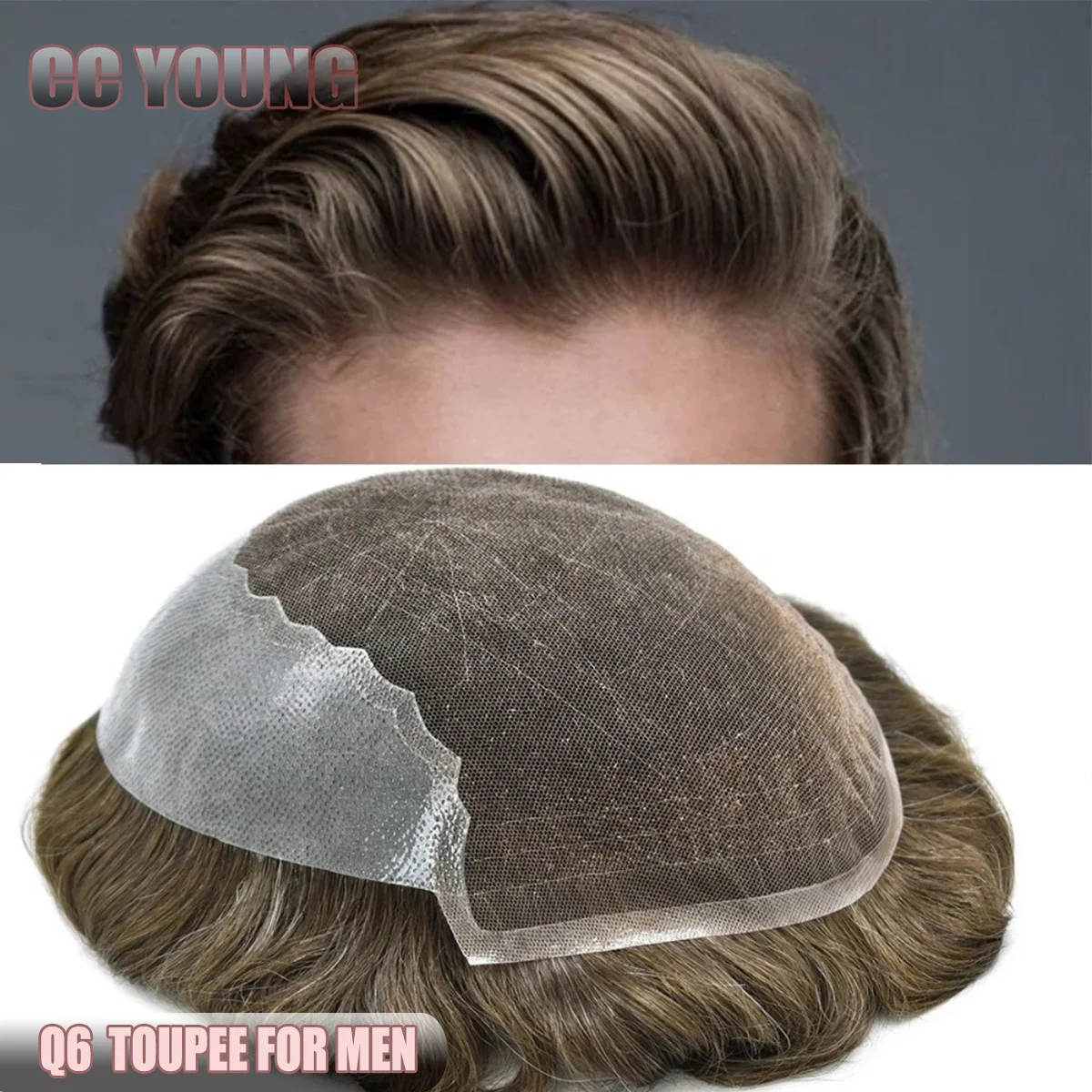 Q6 Human Hair Toupe… - image